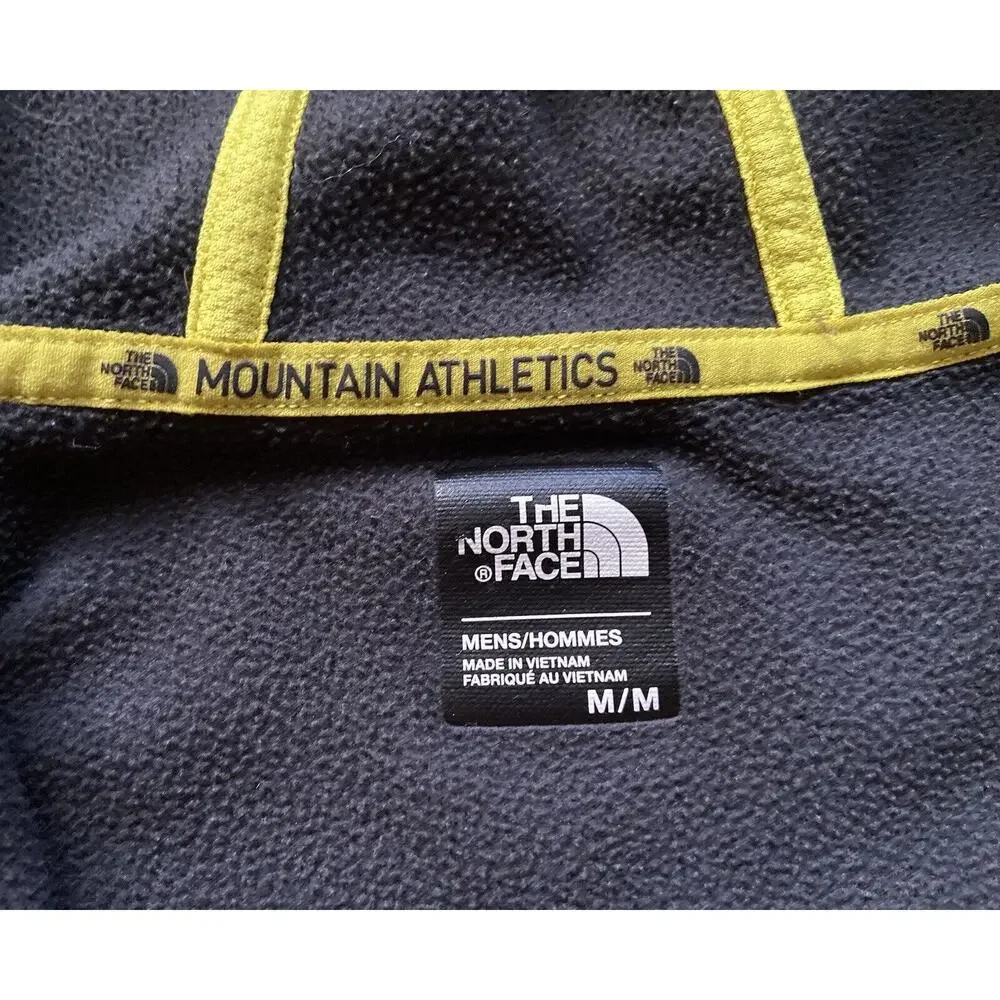 The NORTH FACE Gray/Yellow Full Zip Hooded Fleece Lined Sweatshirt sz M